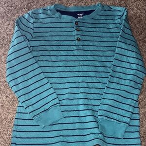 Carter’s  Teal/Navy Striped Long Sleeve Henley
